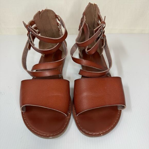 AMERICAN EAGLE Women's Gladiator Sandal Brown Size 9 Summer Strappy Flats Boho - Picture 4 of 9